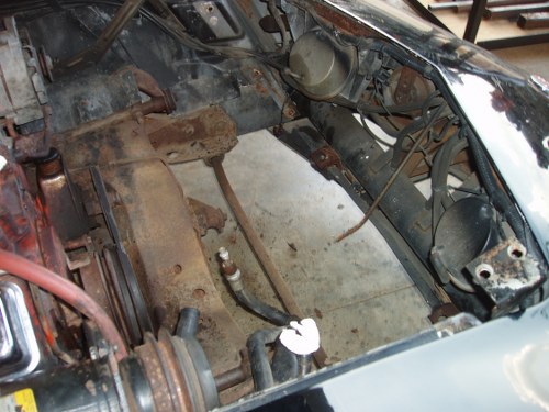1976 Corvette radiator removed